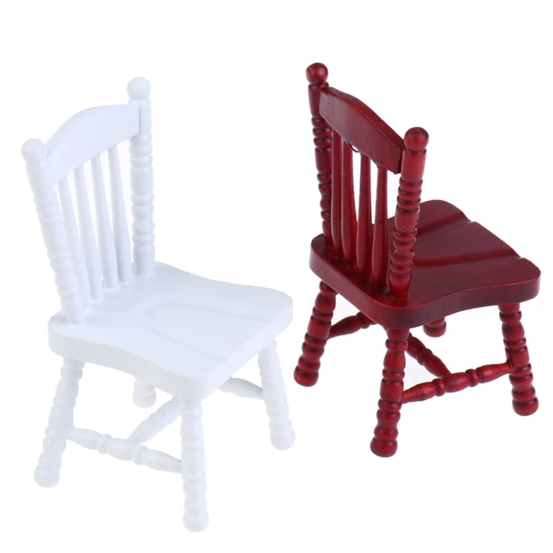 

Hot! Fun 1Pc 1:12 Dollhouse Miniature Wooden Furniture Mini Chair Dolls House Decor