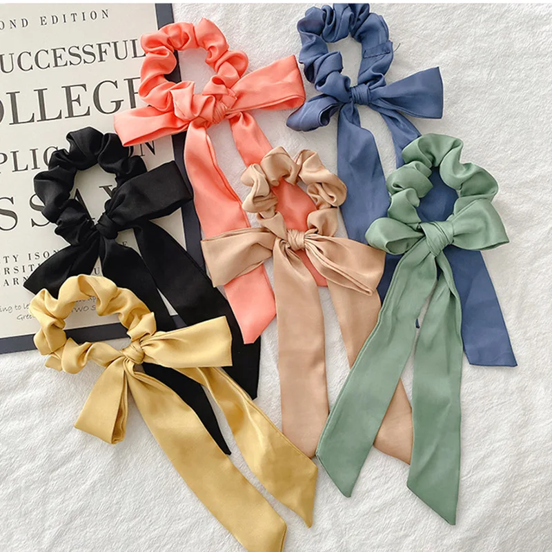 

Women girls Korean Large Bowknot Hair band ropes Scrunchies Hair ties headdress Ponytail Holder Hairbands girl hair accessories