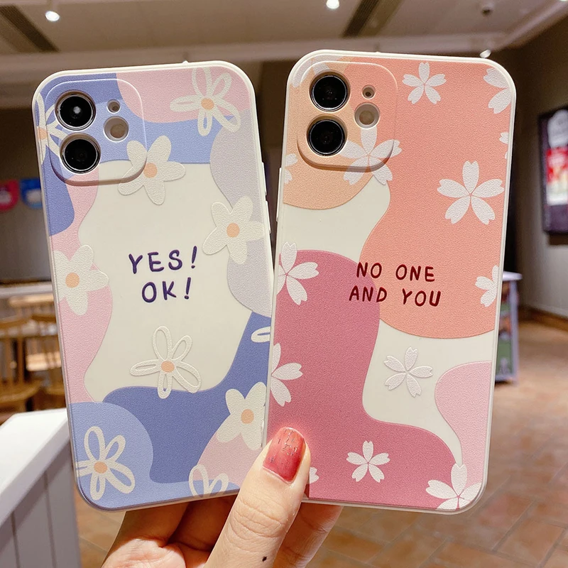 

Watercolor Flower Silicone Phone Case For iPhone 11 12 Pro Max 7 8 Plus X XS Max XR 11 Pro Soft Shockproof Back Cover