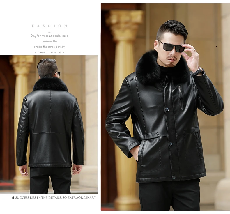 NEW Youth Winter Fur Leather Jacket Mens Plus Size Suede Leather Jackets Men Faux Fur Thick Warm Long Suede Jacket zipper