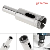 14mm diamond coated core hole saw drill bit set tools glass drill hole opener for tiles glass ceramic tool accessories