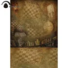 Allenjoy Алиса в стране чудес фон для фотографии карты часы кролика винтажная тема фотостудия детские библиотеки фон