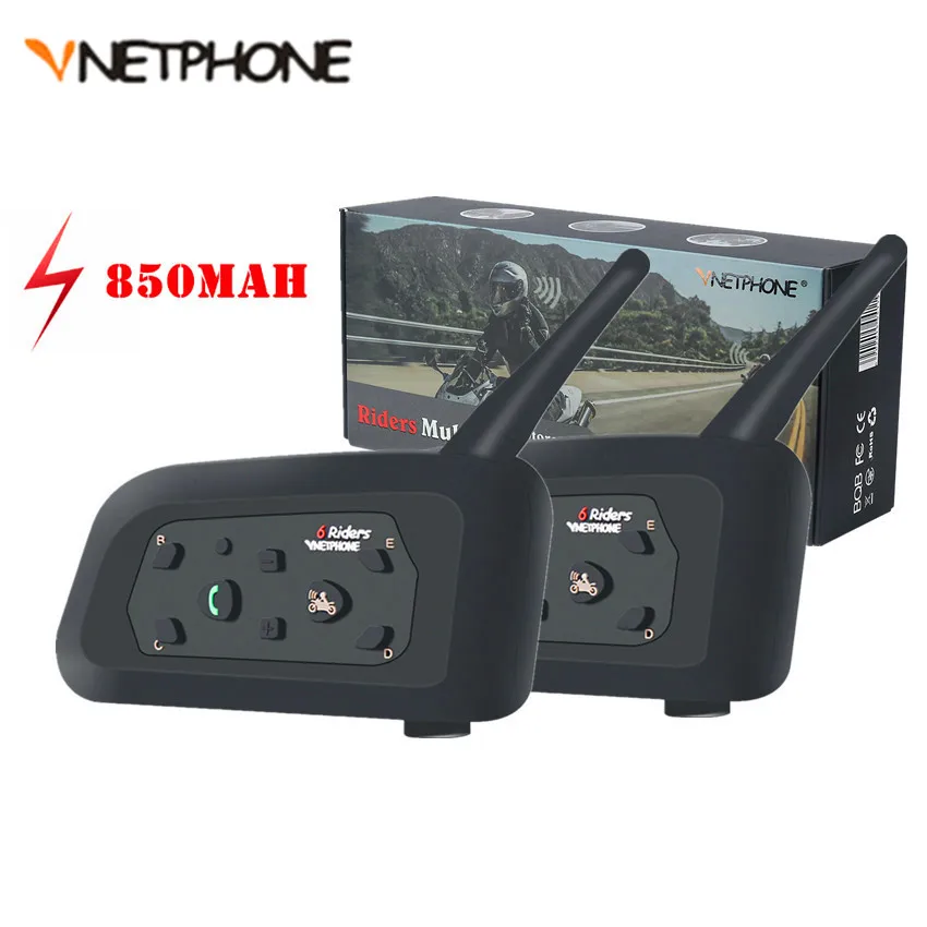 Bluetooth-Интерком Vnetphone V6 для мотоциклетного шлема 1200 м 2 шт. | Автомобили и мотоциклы