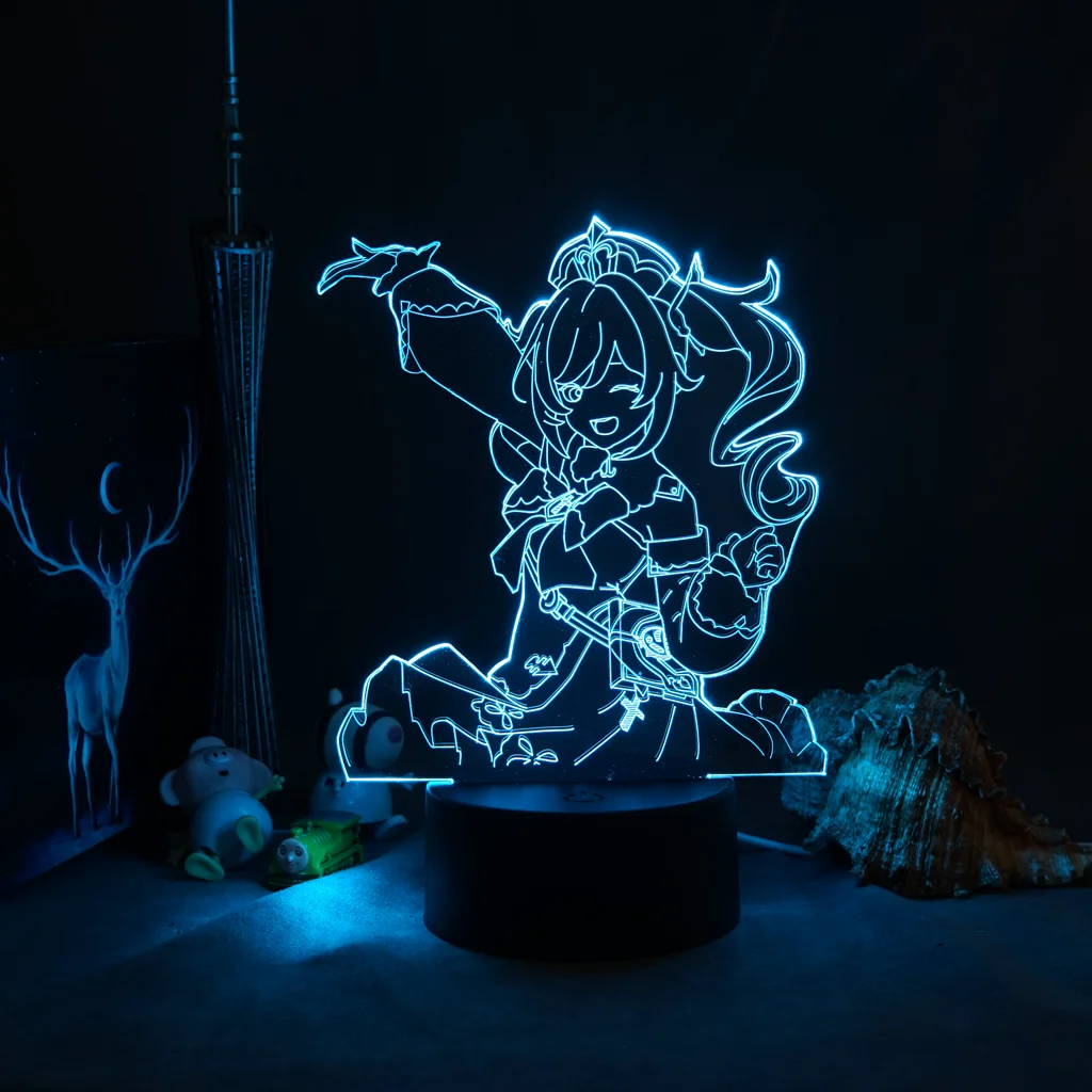 

Genshin Impact Game Figure Barbatos 3D лампа Led RGB Night Lights день рождения крутой подарок другу игровая комната стол красочное украшение