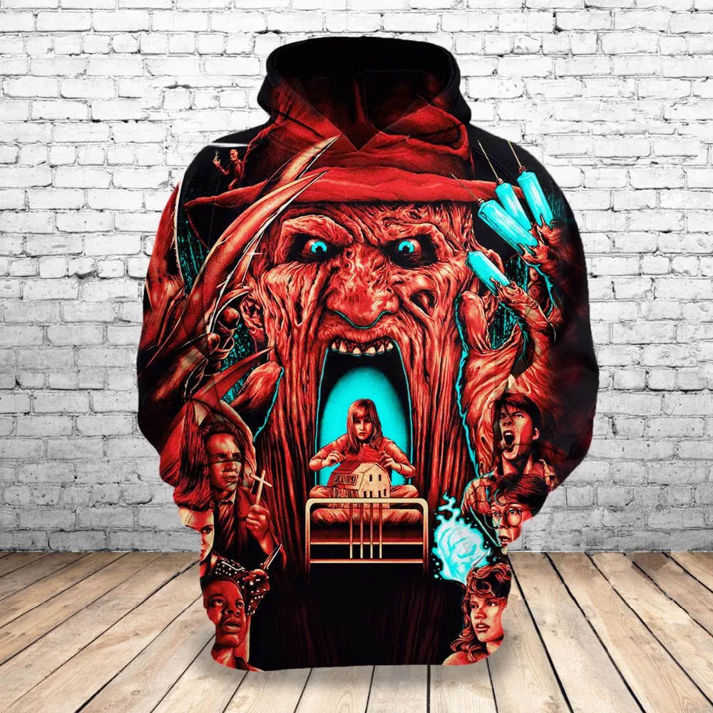 Новинка 2019 толстовка с 3D принтом Freddy уникальные пуловеры Мужская одежда Прямая