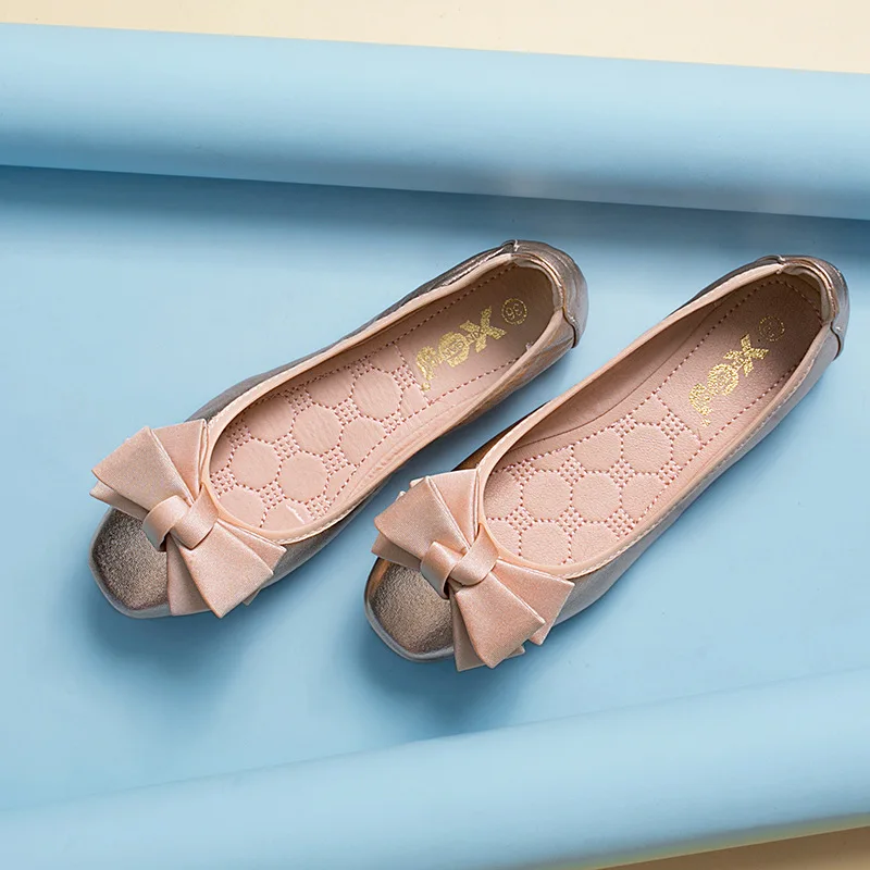 Pointed Toe Women's Flat Shoes Bow Knot Women's Shoes Patent Leather Casual Single Summer Ballet Flat Shoes Women's Casual Shoes