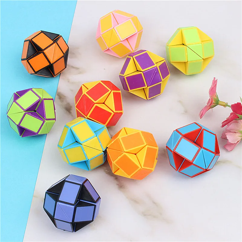3D Magic Cube сегментов Скорость со змеиным рисунком наклейка-пазл Развивающие