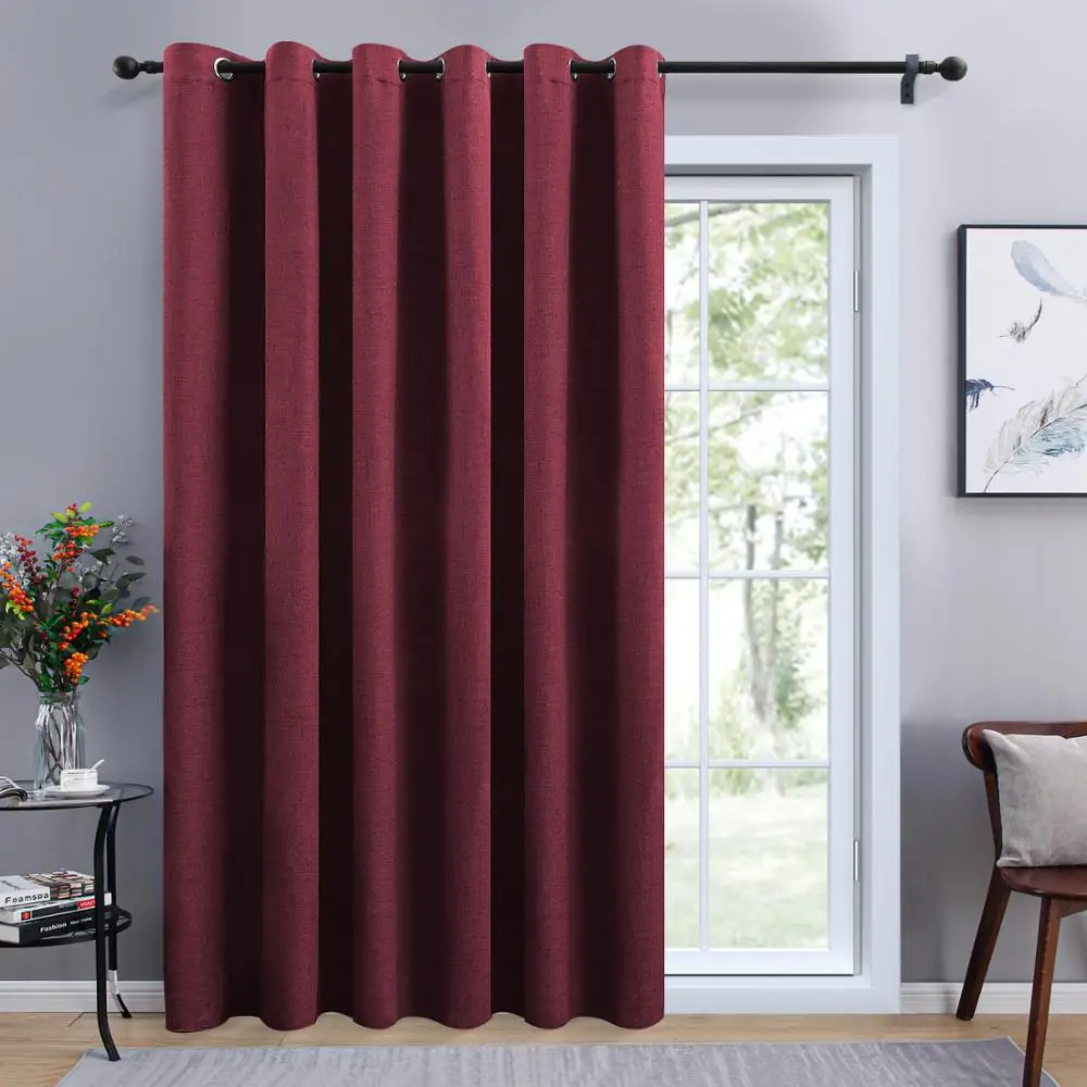 Однотонные льняные занавески YokiSTG 100% затемняющие для гостиной окон в