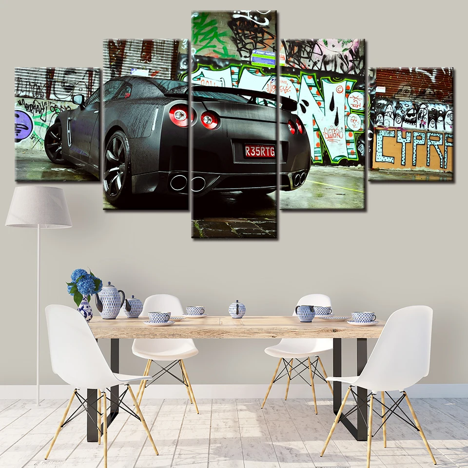 Домашний декор холст абстрактная живопись автомобиля настенное искусство