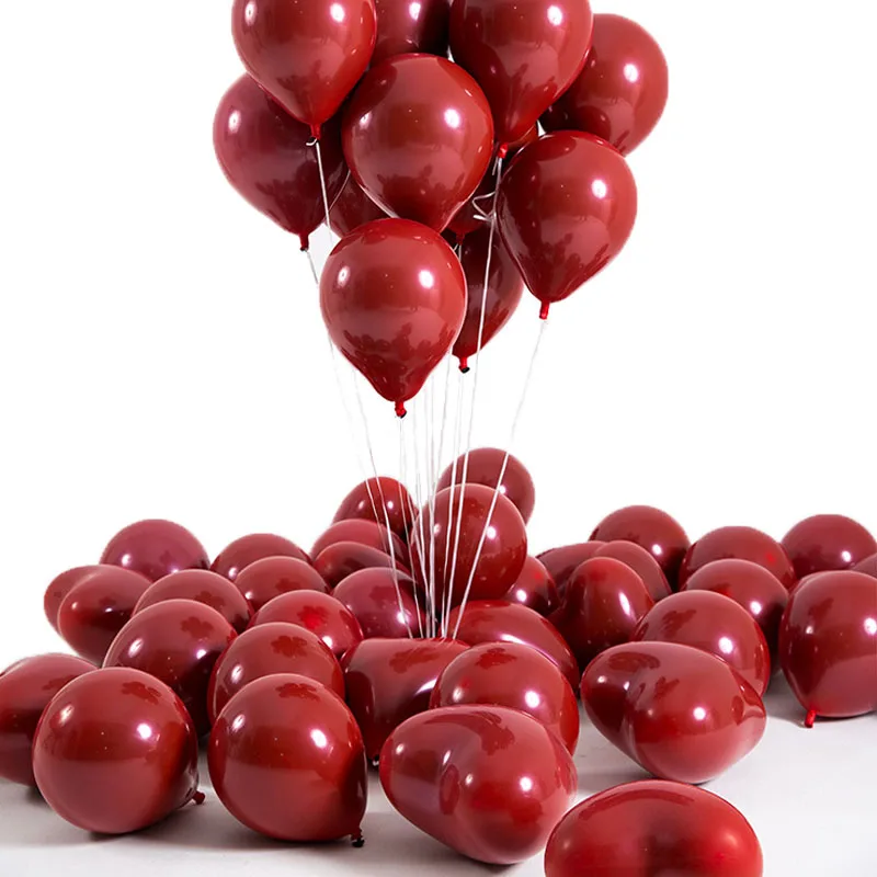 100 шт. красные воздушные шары 10 дюймов и 12 круглой формы в форме сердца для свадьбы