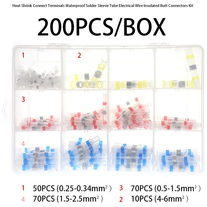 

Heat Shrink Connect Terminals 10/20/50PCS Mixed Waterproof Solder Sleeve Tube Electrical Wire Acceptable life 10 Years