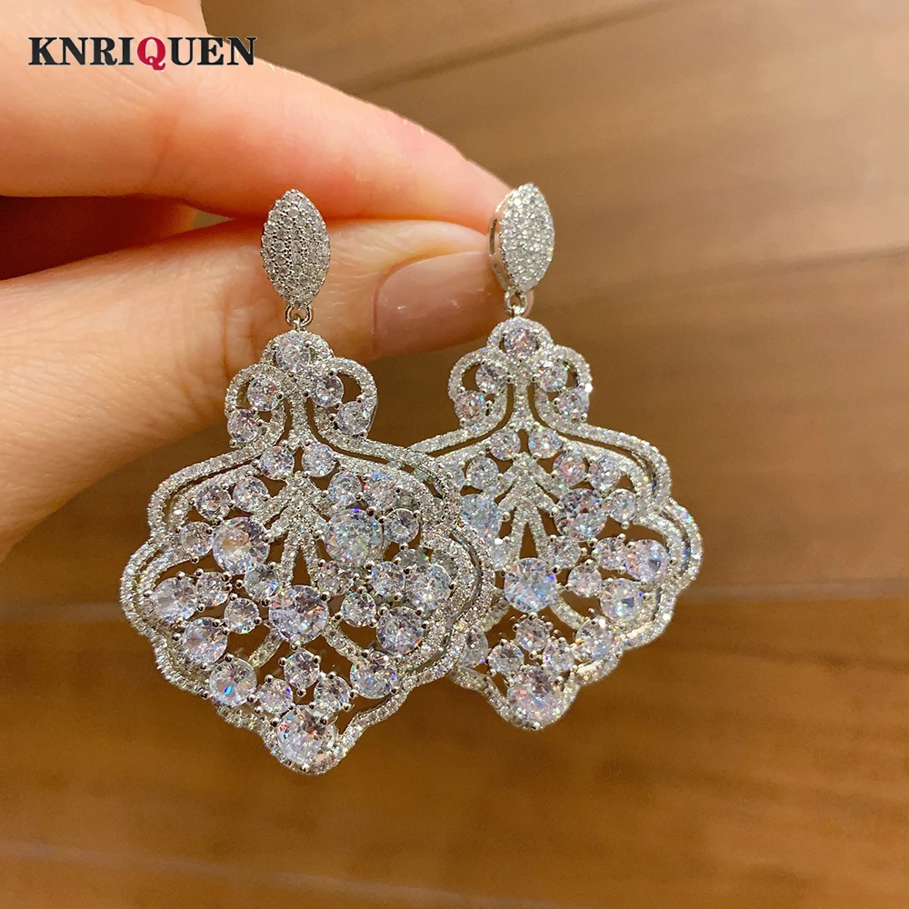 

Женские серьги-подвески из серебра 2022 пробы, с высокоуглеродистыми бриллиантами