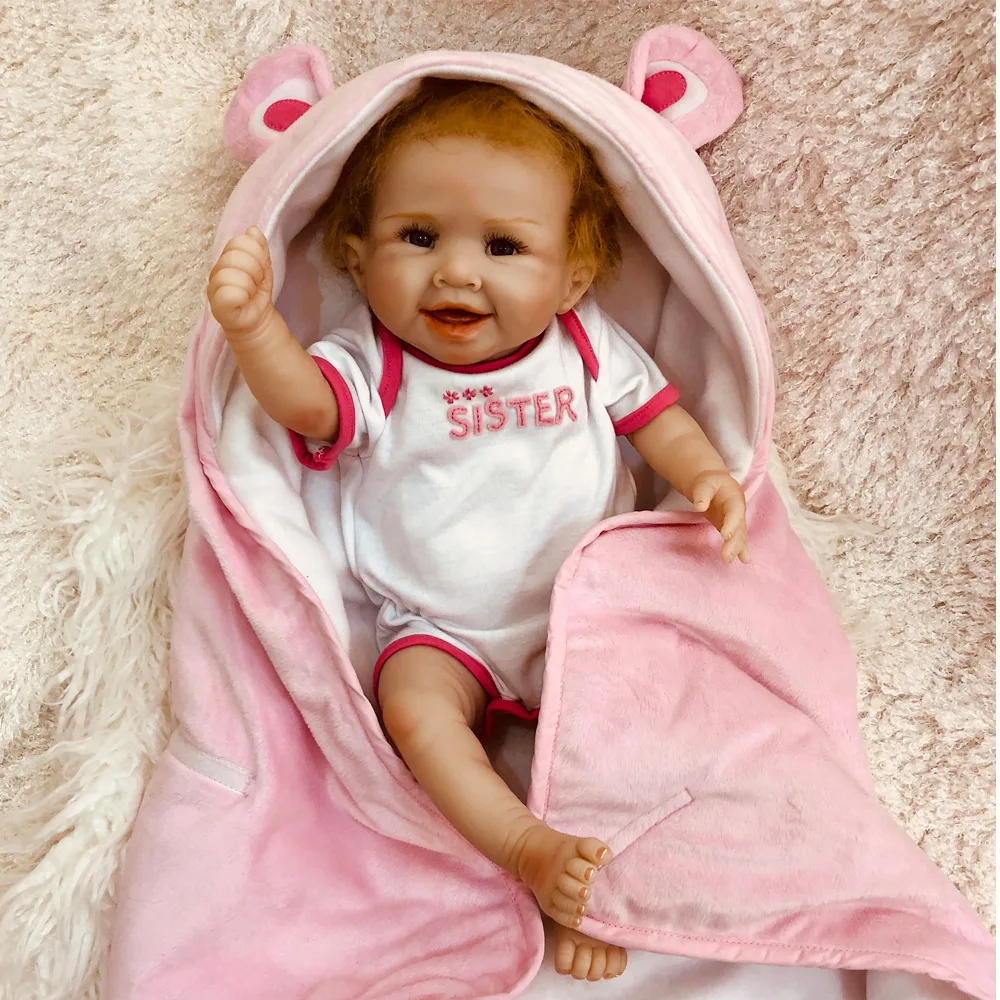 Boneca Reborn 20 дюймов Мягкие силиконовые виниловые тела reborn baby Doll 50 см реалистичные Bebes Reborn кукла с ароматом Playmate Новогодний подарок