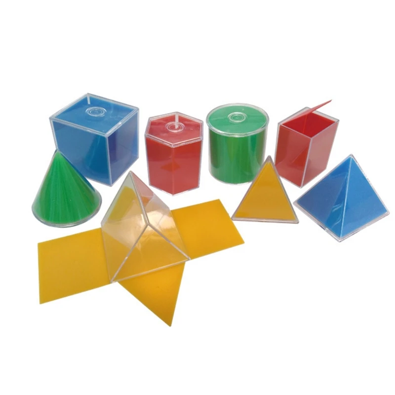 

8pcs Geometric Model Disassemble Cube Cylinder Cone Toy Math Resources Learning G92E