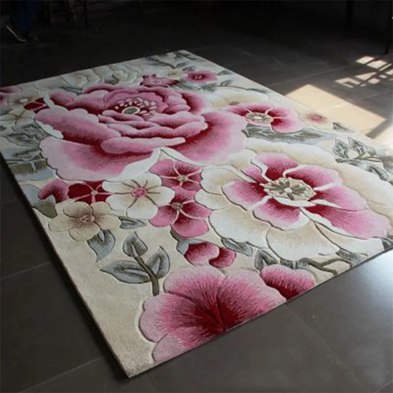 Цвет: желтый Large High Quality Handwoven Wool Carpets For Living Room Chinese Wool Carpet Bedroom Kids Rug Thick Plush Soft Floor Carpets - Цвет: Цвет: желтый