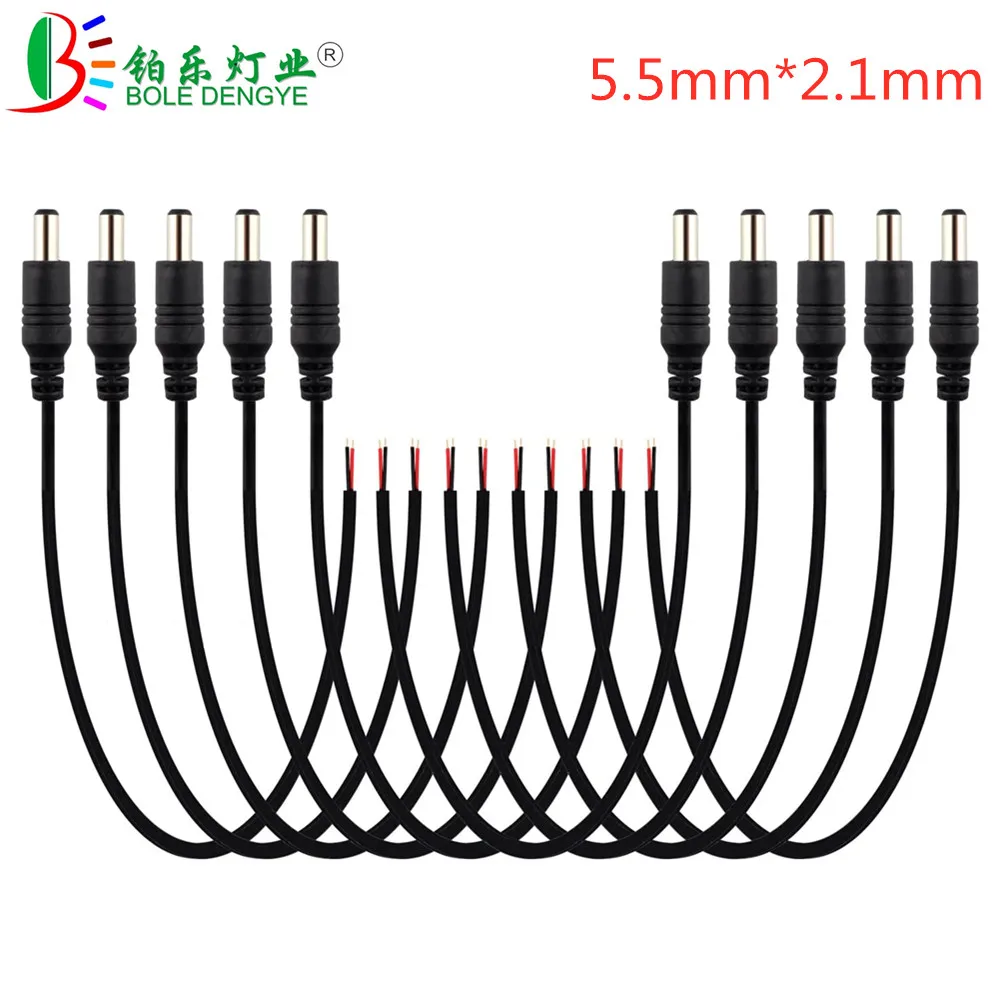 

5pcs 10pcs 5.5mm*2.1mm Male Female Connect Cable DC 12V 15cm Jack Plug Extend Wire For LED Strip Lights CCTV Security Camera
