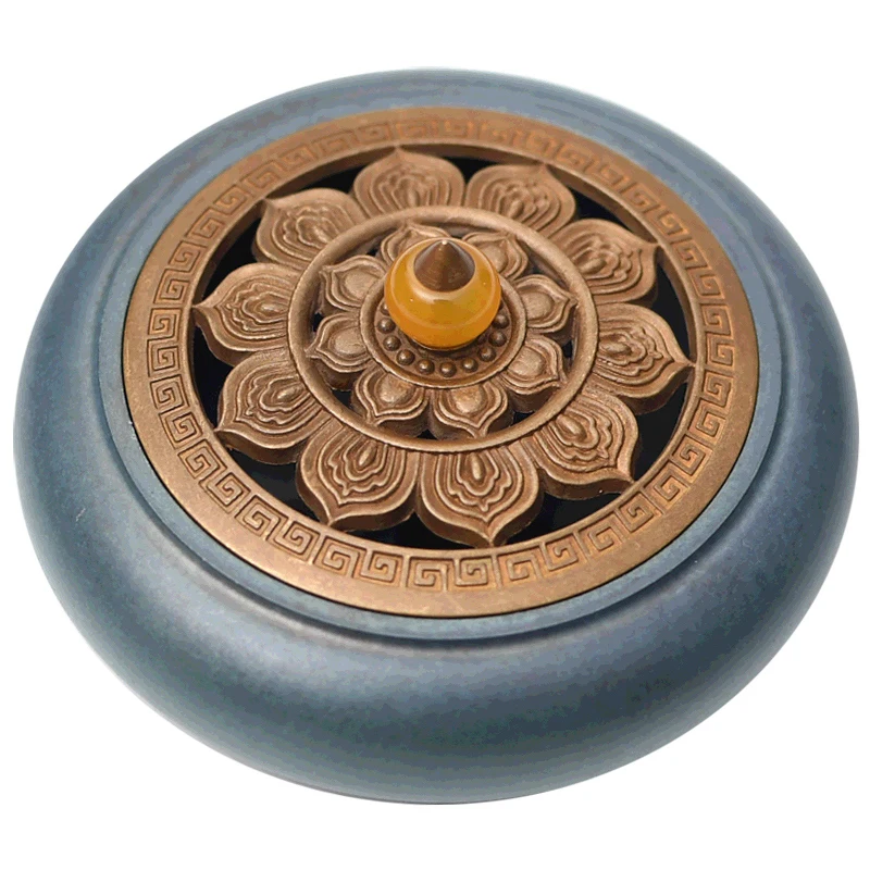 

Solid Copper Incense Burners Small Creative Retro Metal Lotus Incense Burner Design Ancient Chinese Incensario Home Decor EI50IB