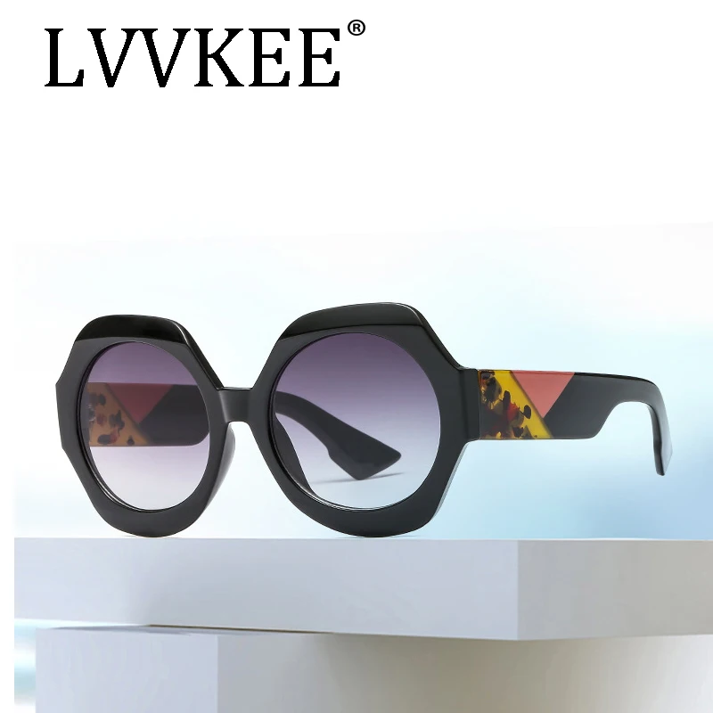 

LVVKEE классические ретро солнцезащитные очки фирменный дизайн шестиугольник Женские квадратные градиентные Винтажные Солнцезащитные очки ...