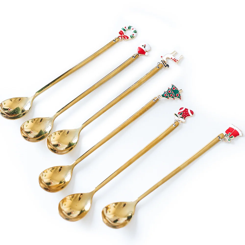 Мини кофейная ложка набор ложек из нержавеющей стали рождественские 1/612/24 шт.