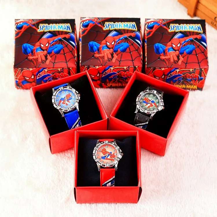 Disney комиксов marvel Человека паука и часы в силиконовом корпусе Детские кварцевые