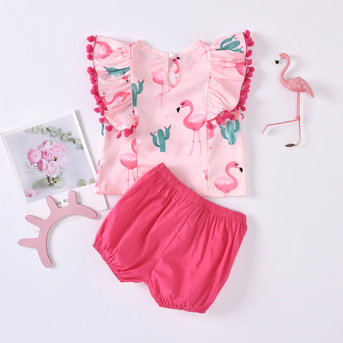 2020 для маленьких девочек одежда детей комплект из 2 предметов с рисунком Фламинго