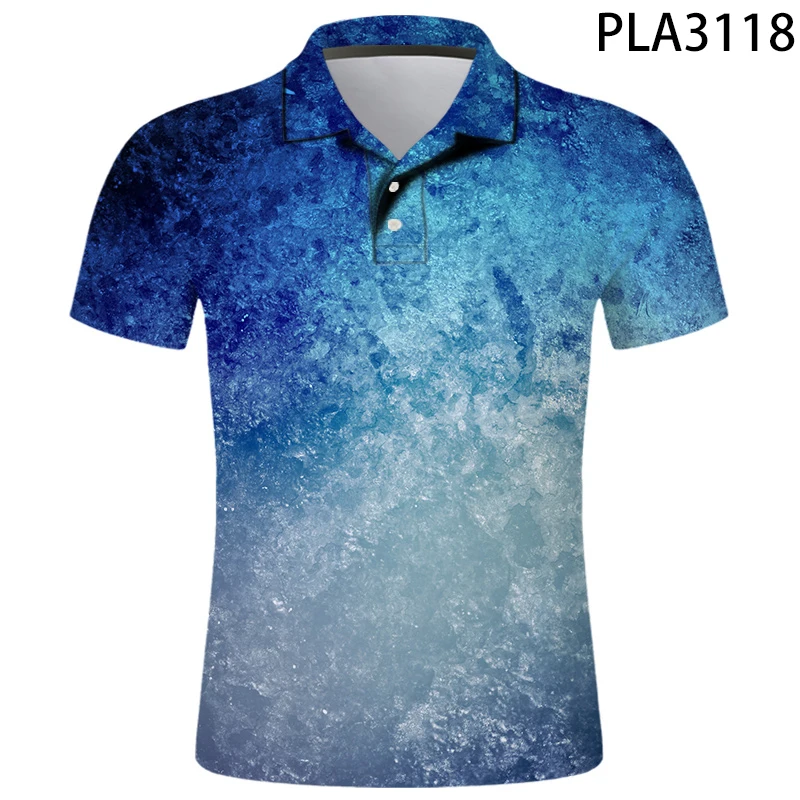 

Мужская летняя рубашка-поло с коротким рукавом и 3D-принтом