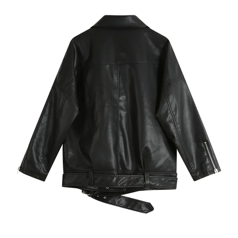 Модная женская осенняя куртка из искусственной кожи классическая байкерская