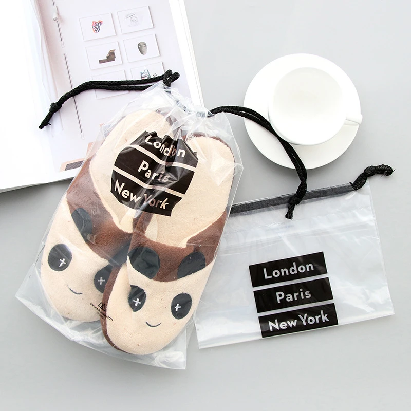 

DL Creative PE rope plastic gift bag transparent clothing cosmetics wash shoe bag 2 entry Stationery office supplies for