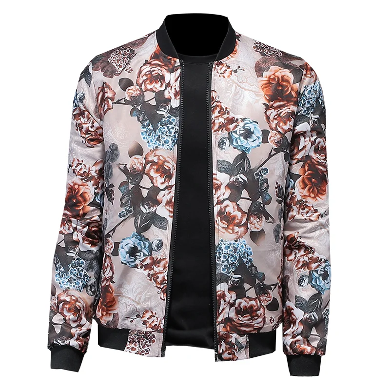 

Loldeal Men Bomber Jackets Long Sleeve Slim Baseball Collar Zip Placket Casual