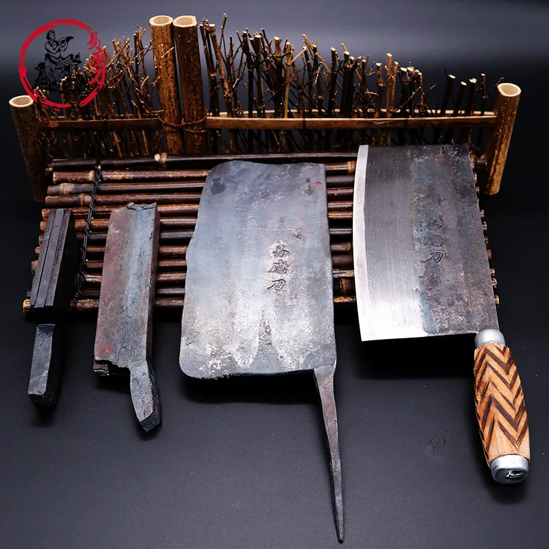 Фото Кованый китайский шеф нож ручной работы высококачественный кухонный из