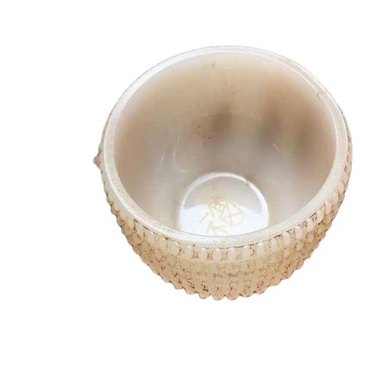 Китайские старые предметы Нефритовая чашка украшения Скульптура из сельской