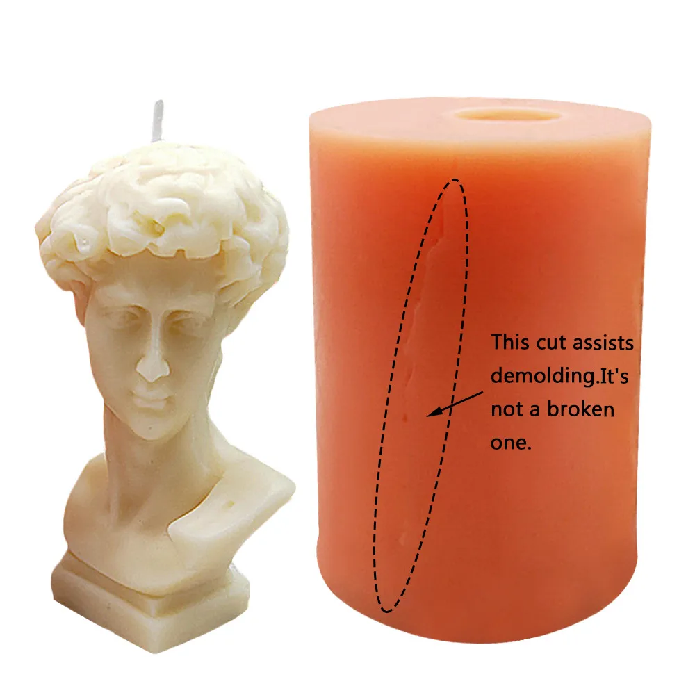 

3D Creative David Art Portrait Candle Mold Aromatherapy Candle Plaster Silicone DIY Plaster Mold Large Ornaments Mold