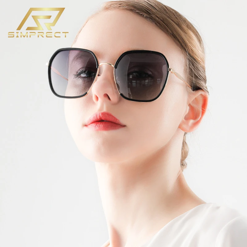 

SIMPRECT Ins поляризационные очки солнечные женские 2021 бренд люкс Дизайнер модные ретро UV400 высокое качество антиблик вождение Негабаритный ква...