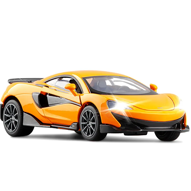 

600LT 1/32 Coupe Simulation Toy Vehicles Model Alloy Pull Back Children Toys Genuine License Collection Gift Off-Road Car 030