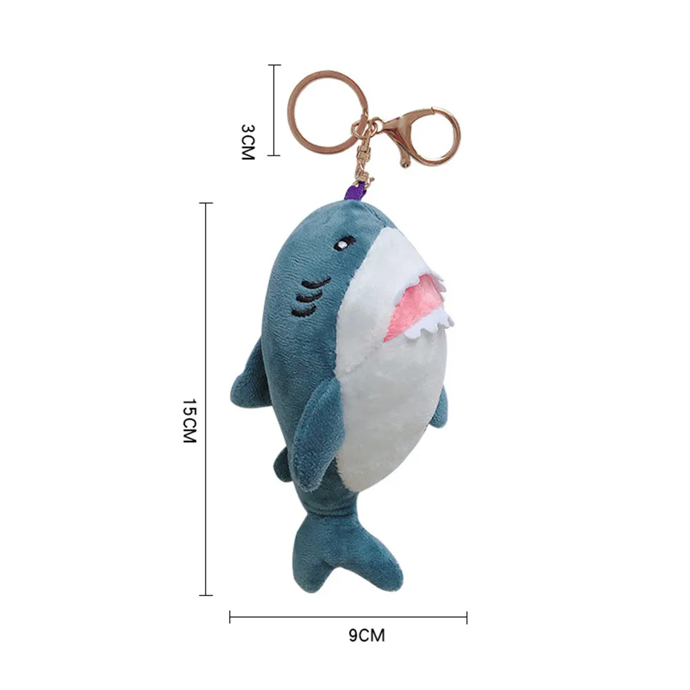 

15cm Cute Simulation Shark Plush Key Chain Pendant Toys Soft Cartoon Whale Stuffed Doll Backpack Keychain Bag Pendant Kids Gift