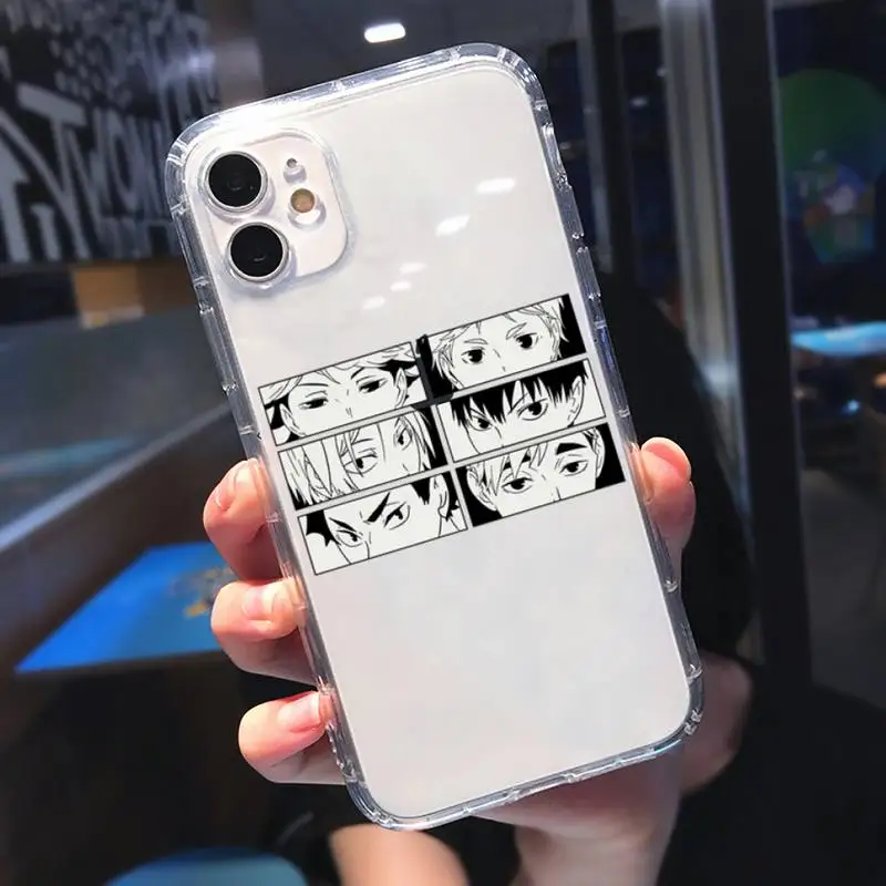 

Haikyuu Hinata attacks Anime Phone Case Transparent for iPhone 11 12 mini pro XS MAX 8 7 6 6S Plus X 5S SE 2020 XR