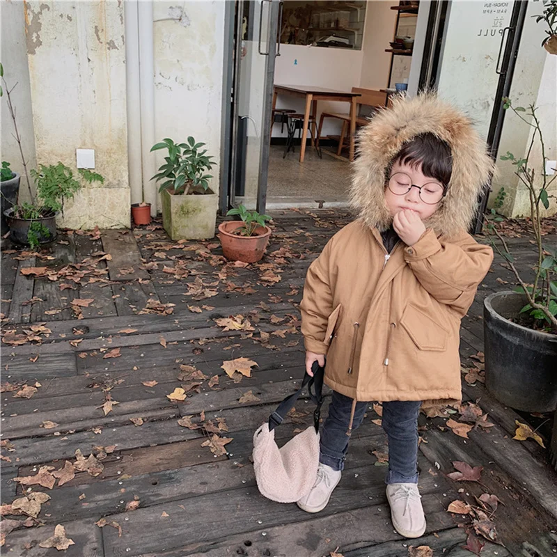 

Girls Baby's Kids Down Jacket Coat 2021 Khaki Warm Plus Thicken Winter Autumn Cotton Sport Teenagers Outfits Children's Clothing