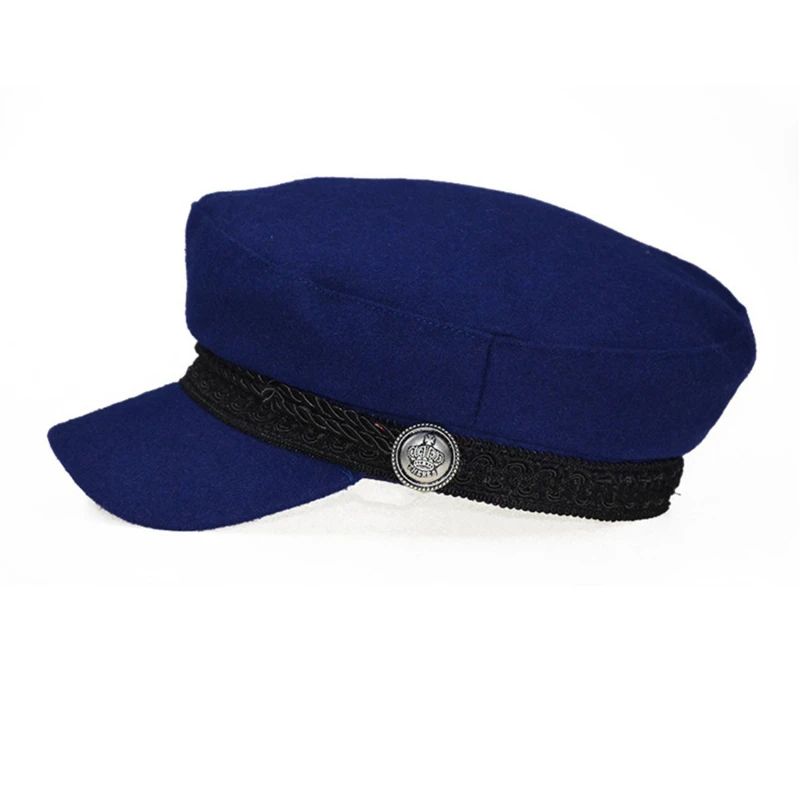 

Unisex Winter Military Hat Women French Style Wool Baker's Boy Hat Cap Flat Top Travel Cadet Hat Baseball Hats Black Visor Hat