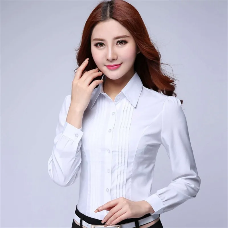 

Korean Women Shirts Office Lady White Shirt Women Long Sleeve Shirts Woman Blouse Tops Slim Blusas Mujer De Moda