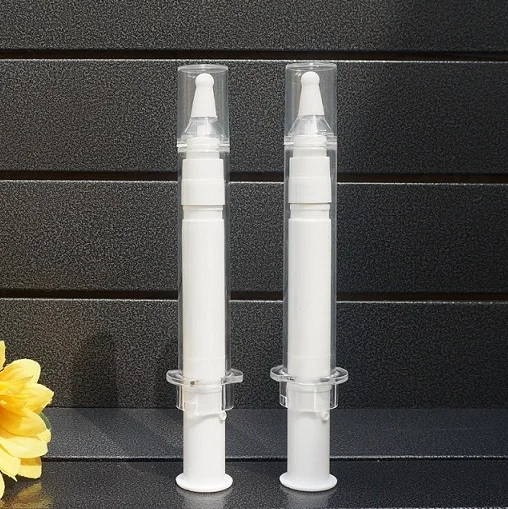 

2pcs 10ml Empty Portable Water Light Needle Tube, DIY Cosmetic Emulsion Containers, White Plastic Disposable Essence Syringe