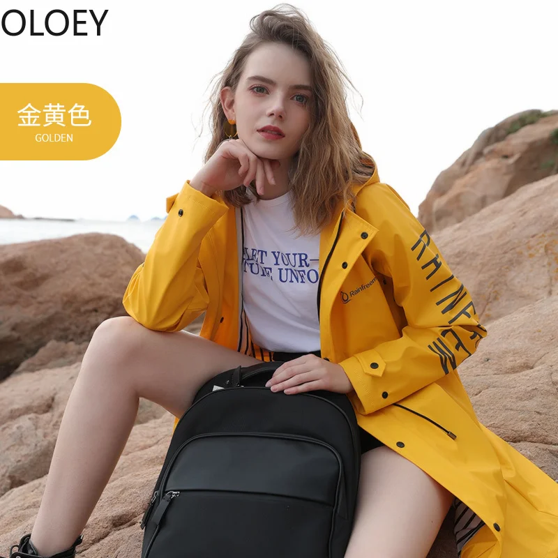 Hooded Rain Jacket Women Hiking Men Rain Coat Women Waterproof Poncho Impermeable Rain Jacket Yellow Poncho Camping Coat Women