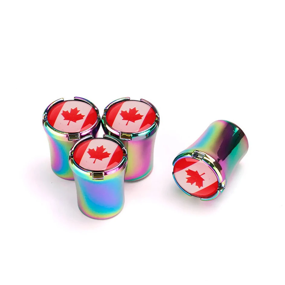 4pcs/Lot Canada Flag Car Tire Valve Caps For Chevrolet Cruze Aveo Captiva Wheel Tires Air Dust Waterproof Screw Airtight Cap - купить по
