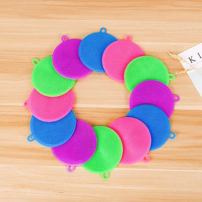 

Kitchen Cleaning Brush Washing Cleaning Brushes Pot Pan Sponge Scrubber Fruit Vegetable Dish Silicone Dishwashing Brush