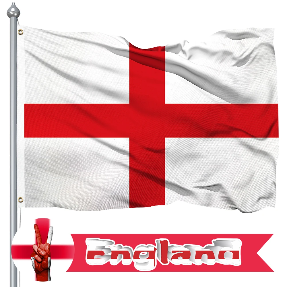 

English National Flag 400D Polyester Premium Quality with Vivid Color and UV Fade Resistant St George Cross for Outdoor Decor