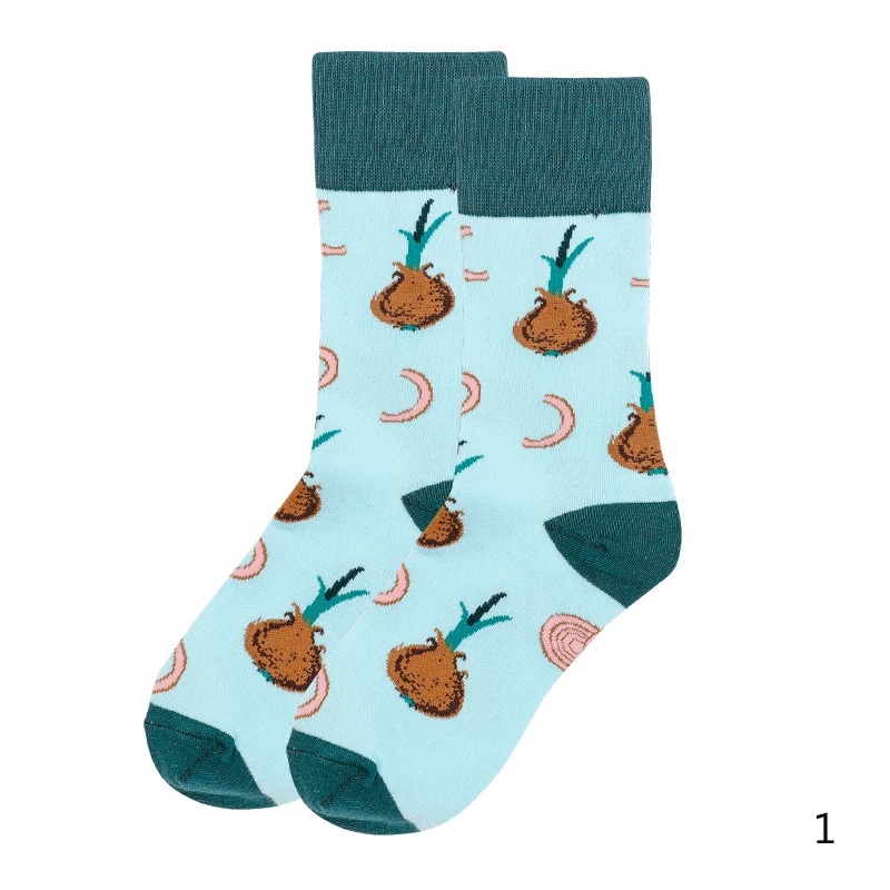 Носки спортивные женские с забавным мультяшным принтом черные синие | Женская