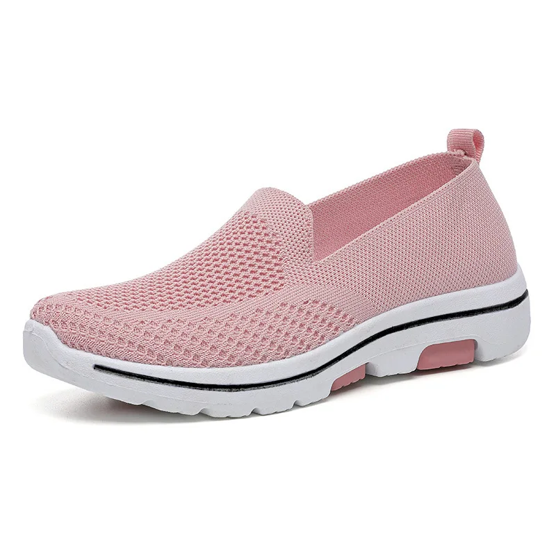

Middle-Aged and Elderly Women's Breathable Mesh Light Shoes Soft Bottom Leisure Sports Walking Shoes Flat Mom Shoes Women