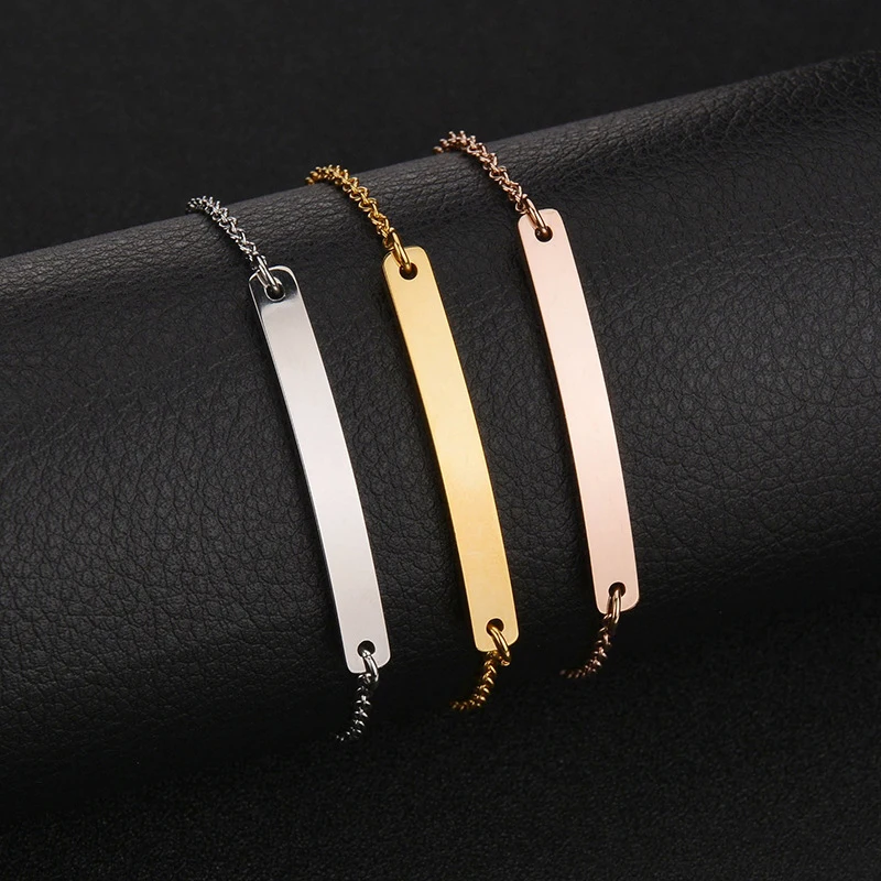 

Bar Roman Numeral Dates Bracelet Personalized Charm Pulseira Masculina Gold Engraved Coordinate Bangle Vintage Jewelry
