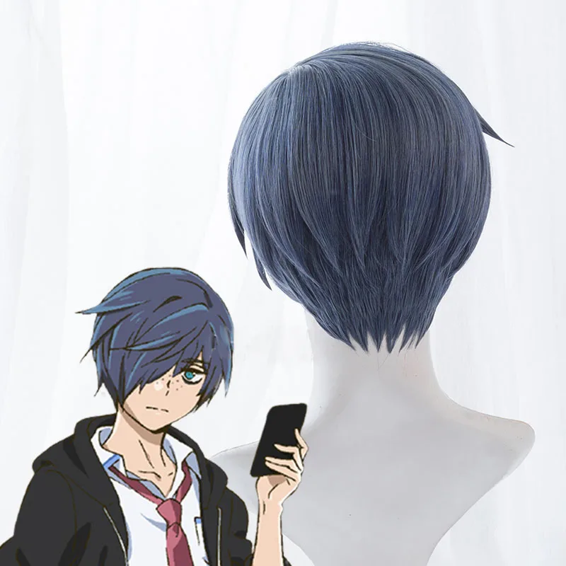 Sarazanmai Toi Kuji Косплей парики светло-фиолетовый смешанные синие короткие волосы Kuji Toi парик костюмы на Хэллоуин+ Бесплатный парик Кепка