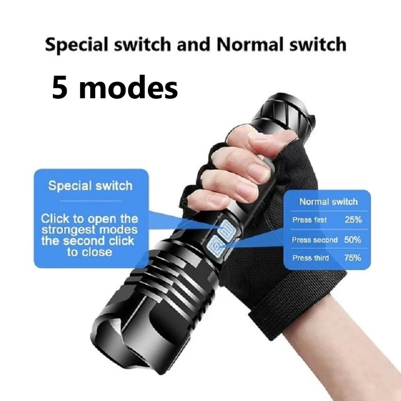 Newest Super XHP190 Most Powerful Led Flashlight 18650 XHP90 Torch USB Rechargeable Tactical Hunting Flash Light | Освещение