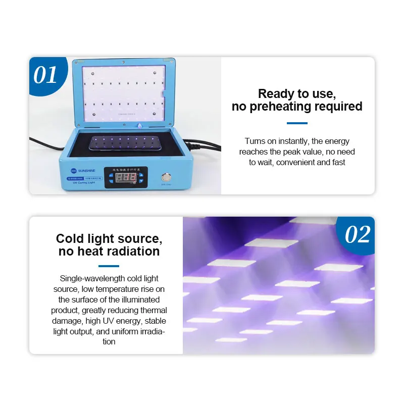 S-918B Mini UV лампа для отверждения Оса изогнутая прямая стеклянная против морщин